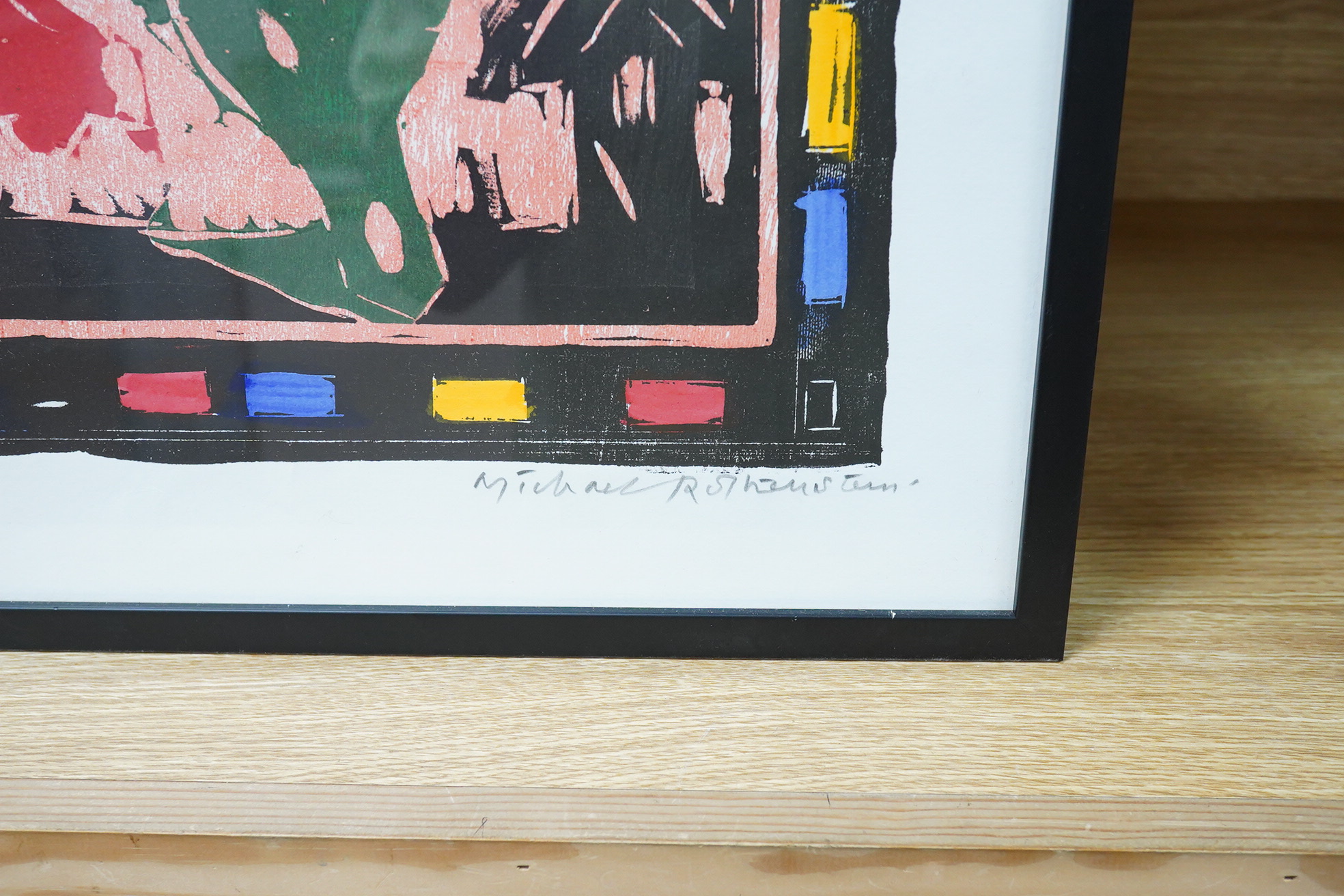 Michael Rothenstein (1908-1993), ‘Red Flowers’, signed in pencil, limited edition 67/75, woodcut with hand colouring, 55 x 49cm